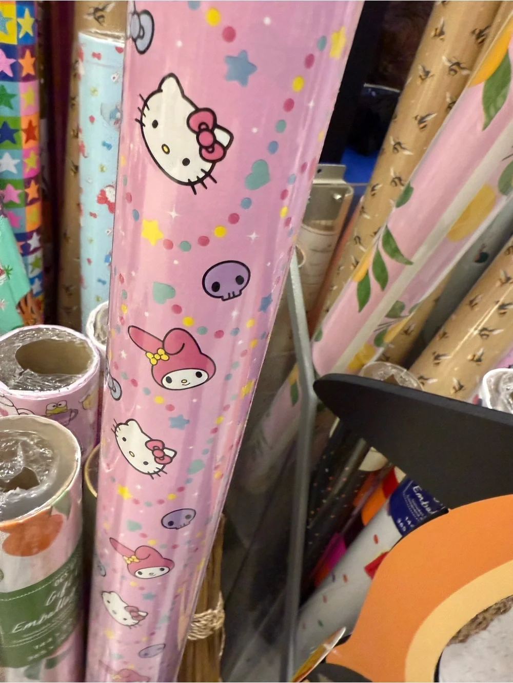 Hello Kitty Pink Gift Wrap Roll with Character Print
